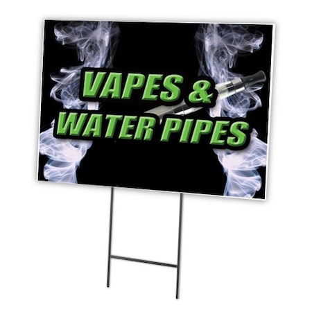 Signmission Vapes & Water Pipes Yard Sign & Stake outdoor plastic coroplast window C-2436 Vapes & Water Pipes